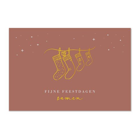 Mega set kerstkaarten met goudfolie 10 stuks