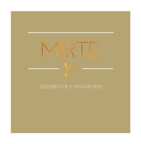 Klassiek babykaartje meisje kolibrie - Mirte