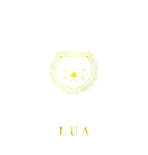 Klassiek geboortekaartje met leeuw - Lua