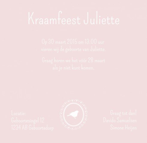 Kraamkaartje - Juliette - SC