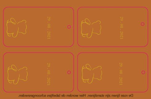Labeltjes rechthoek 4 stuks - Lijntekening kindje