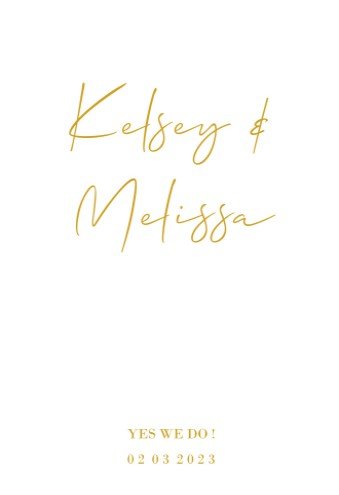 Luxe trouwkaart op kalkpapier met goudfolie tekst (1 van 2)