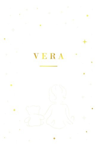 Meisjeskaartje kalkpapier met meisje met teddybeer - Vera