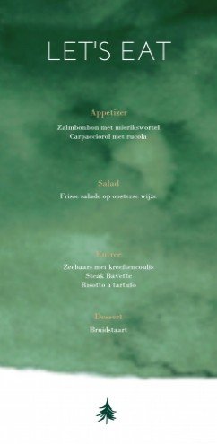 Menukaart trouwhuisstijl Woods 10x21