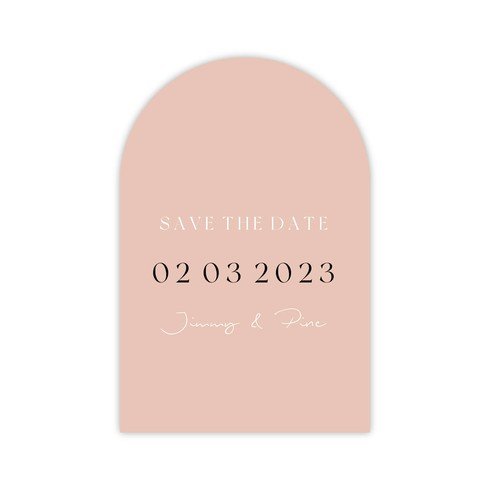 Hip typografisch save the date boogkaartje