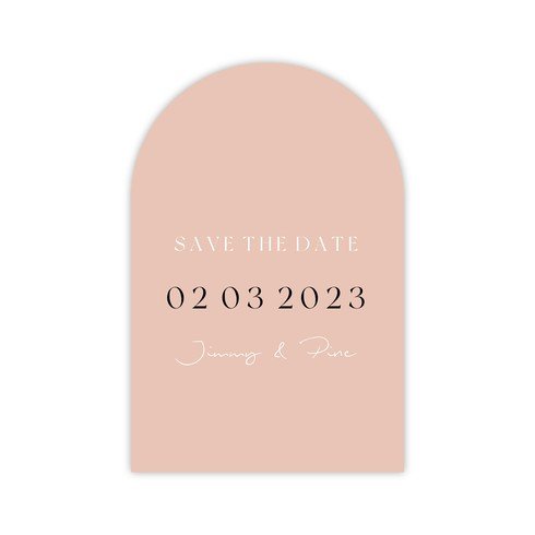 Hip typografisch save the date boogkaartje