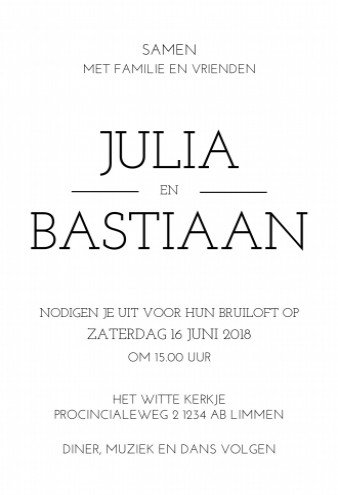 Pocketfold trouwkaart bij  Stoer met labels