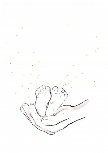 Poster op maat met babyvoetjes