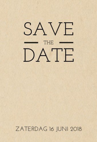 Save the date bij trouwkaart Stoer met labels