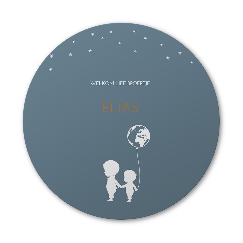 Ronde raamsticker Elias 40x40