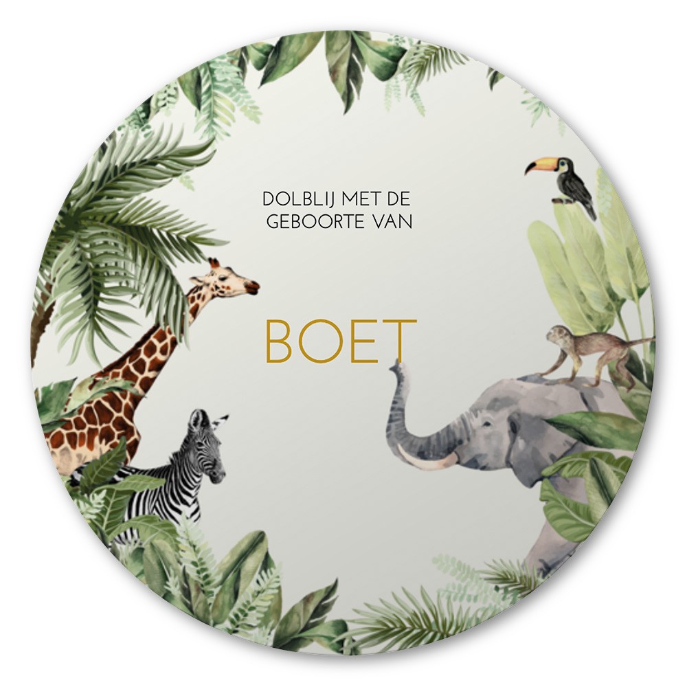 Ronde raamsticker Boet 60x60