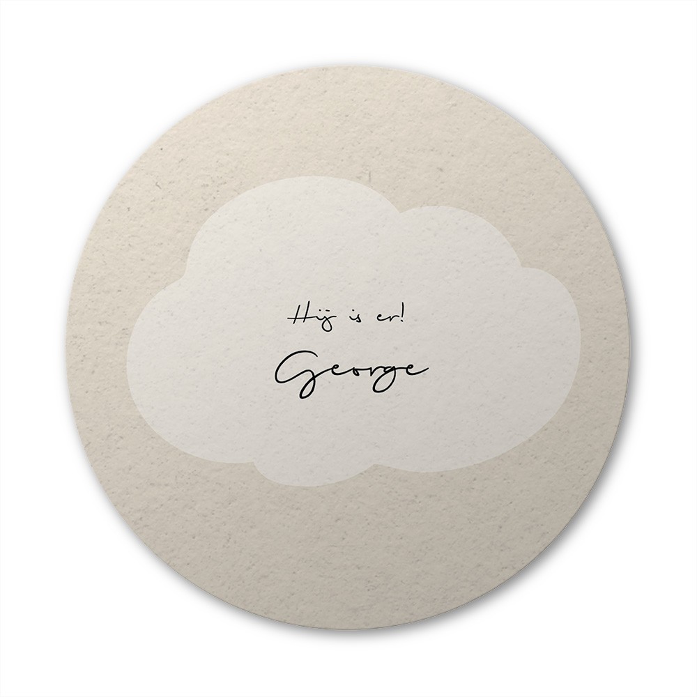 Raamsticker rond wolkje paperback 40x40 - George
