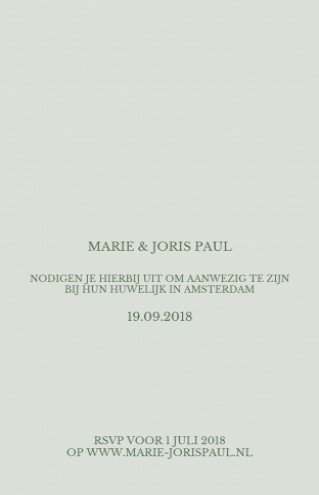 Trouwkaart bij Olive -