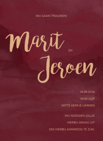 Trouwkaart bij Bordeaux