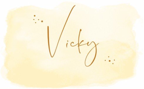 Vrolijk aquarel geboortekaartje met geel - Vicky