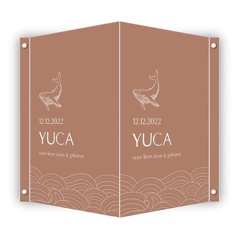 Geboortebord Yuca walvis - 50x70