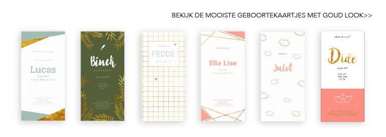 Geboortekaartjes met look-a-like goud
