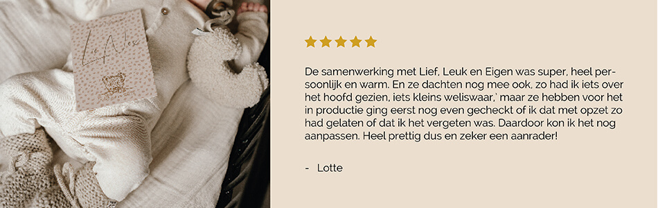 testimonial feedback vijf sterren service beige